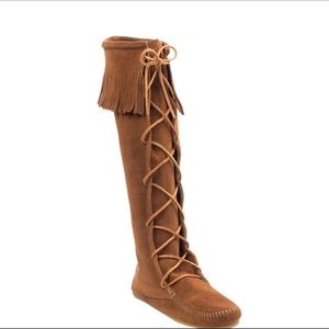 Minnetonka Knee High Fringe Boot